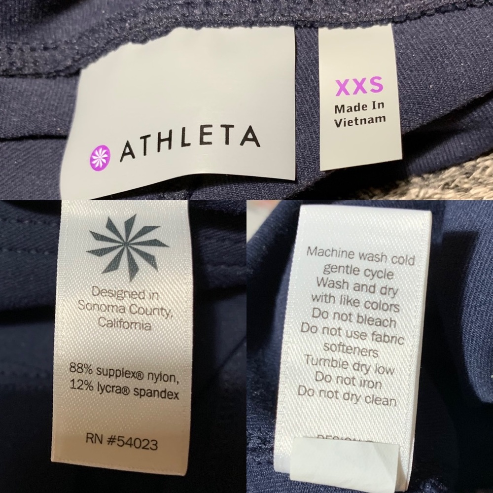 Athleta Metro High Waist Leggings Activewear Navy Blue Sz XXS - Picture 6 of 9